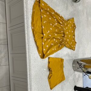 Yellow Olive Two-Piece Set Dress and Somersault Shorts